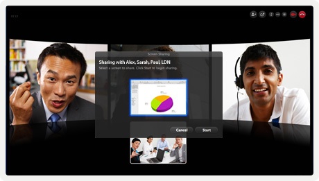 screen sharing in skype for business