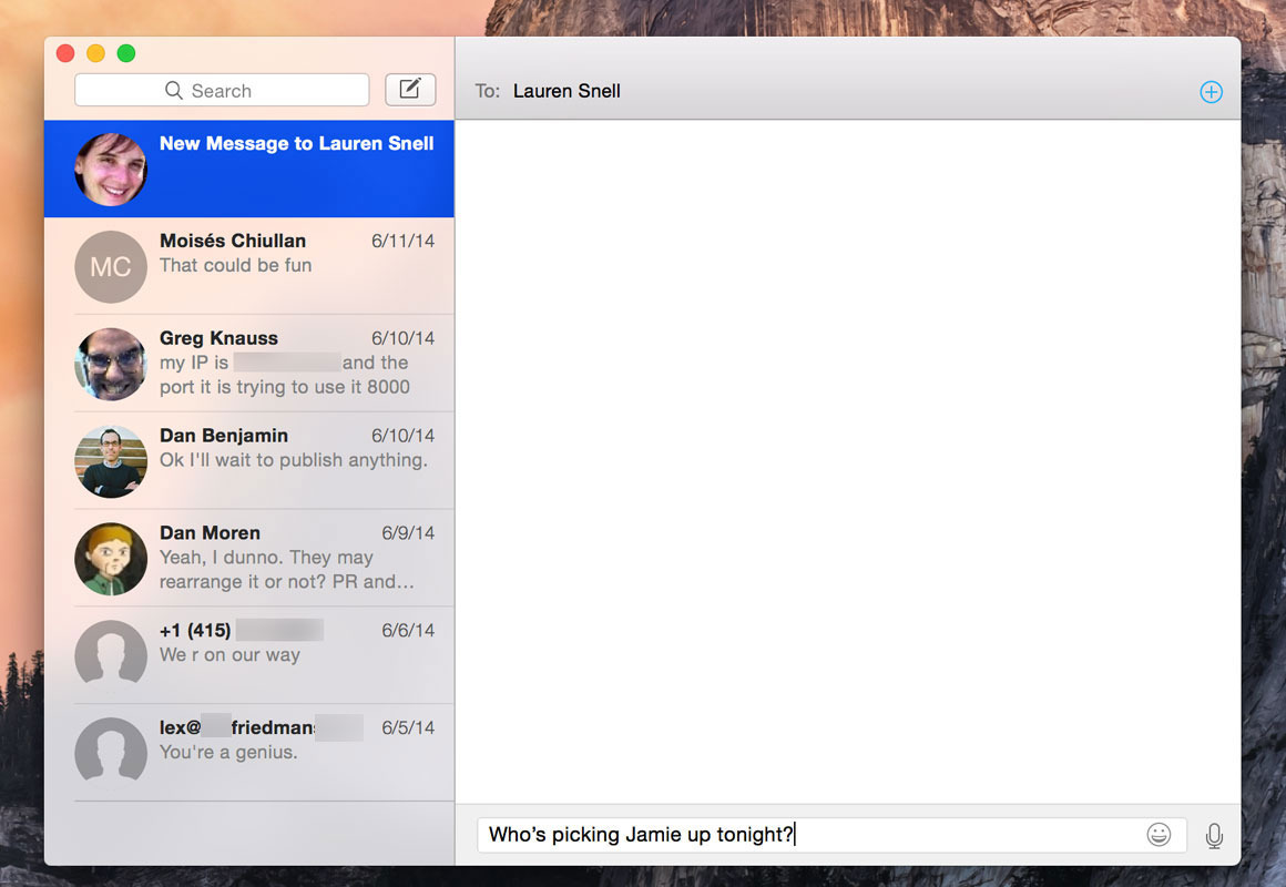 how to connect imessage to macbook os x yosemite
