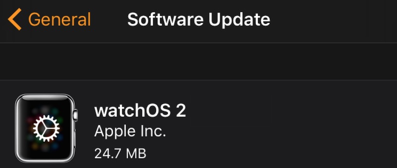 Apple watch discount 2 software update