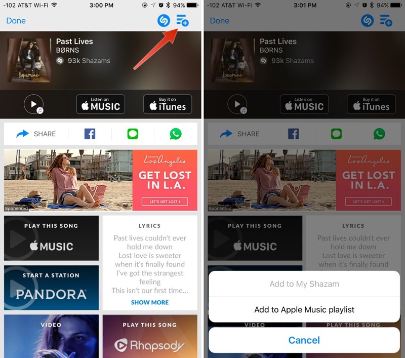 Shazam For Ios Can Now Add Songs To Apple Music Playlists Macrumors