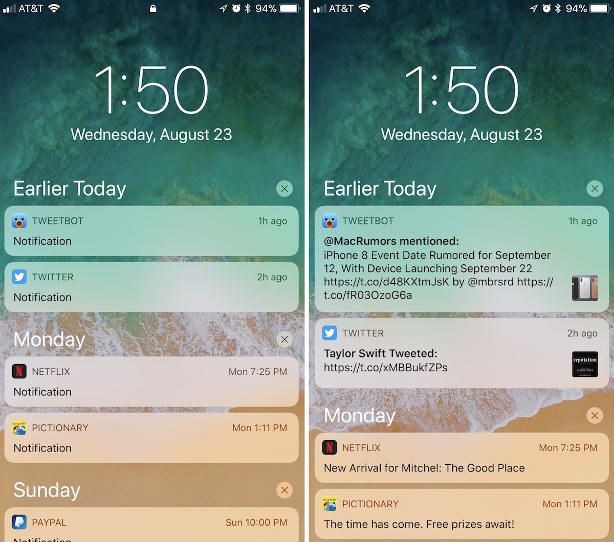 How to Hide Text Previews for Every App Notification on iOS 11's Lock