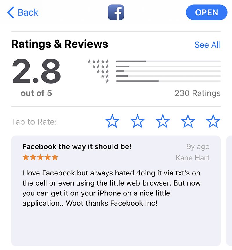 Facebook on the App Store