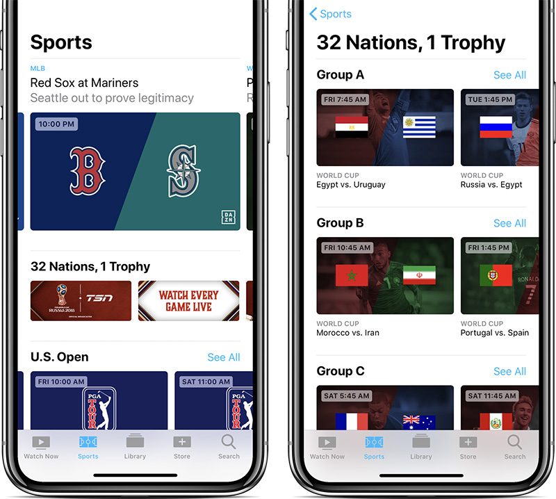 Apple's TV App Gains Live Sports and News in as FIFA World Cup Begins | MacRumors Forums