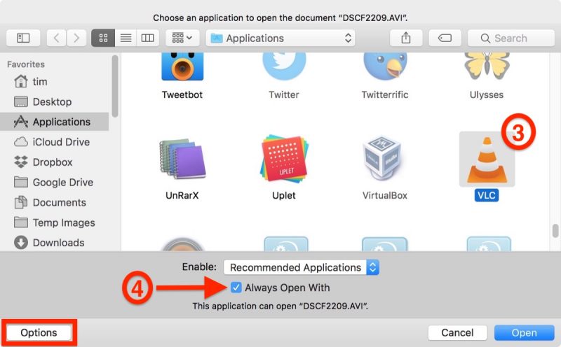 set the default app mac