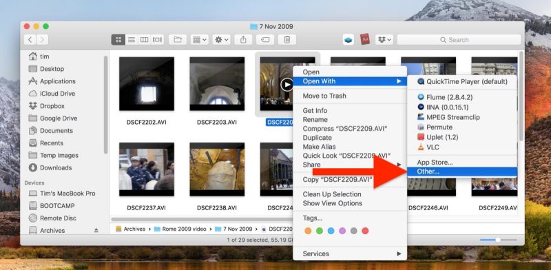 set default app for opening a file in mac