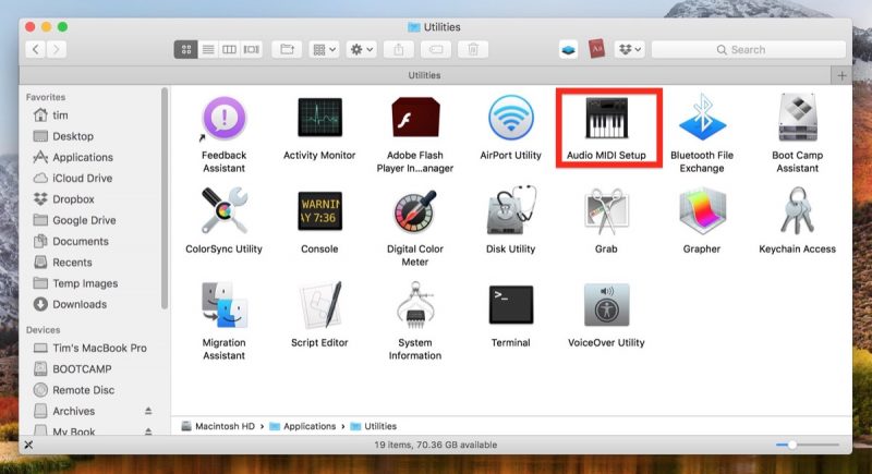 mac audio output for one app
