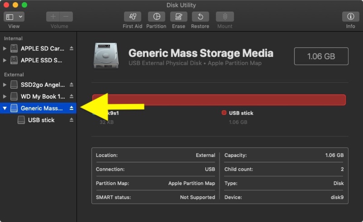 erase usb flash drive mac