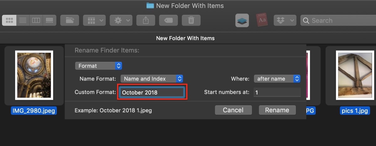 rename files on mac by clicking
