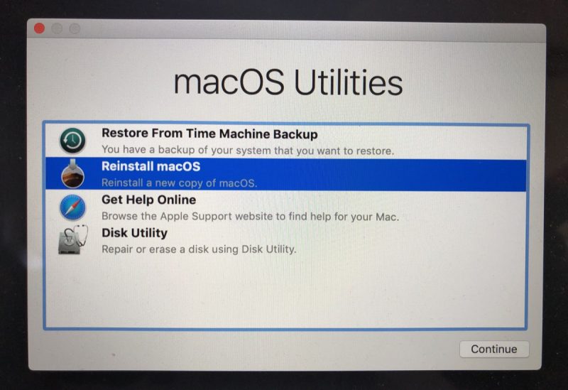 how to factory reset macbook os x air