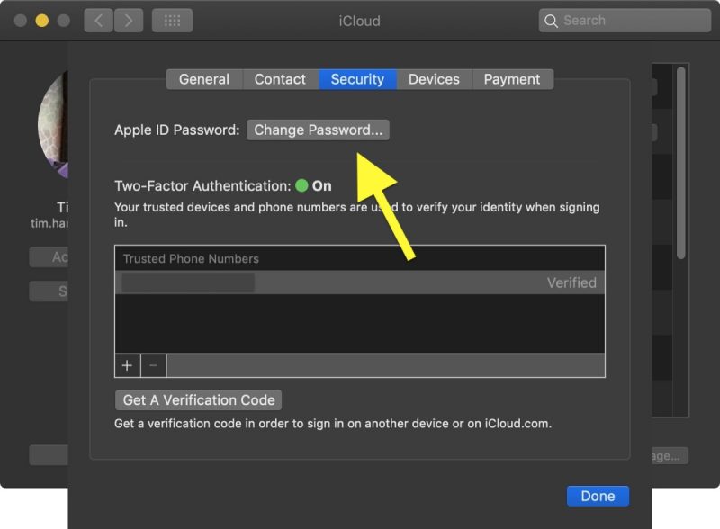 how to change mac password