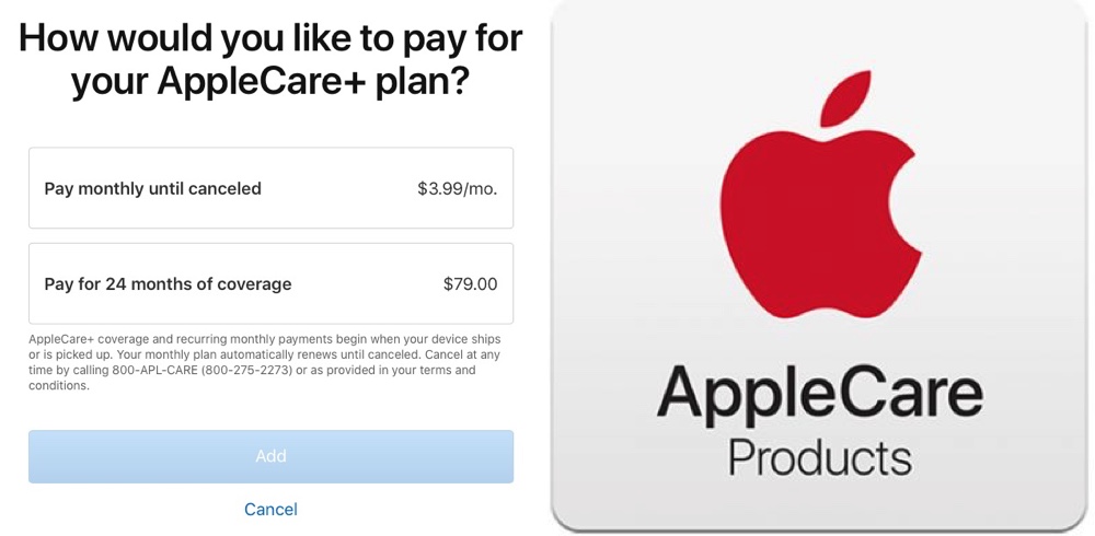 when can i add applecare