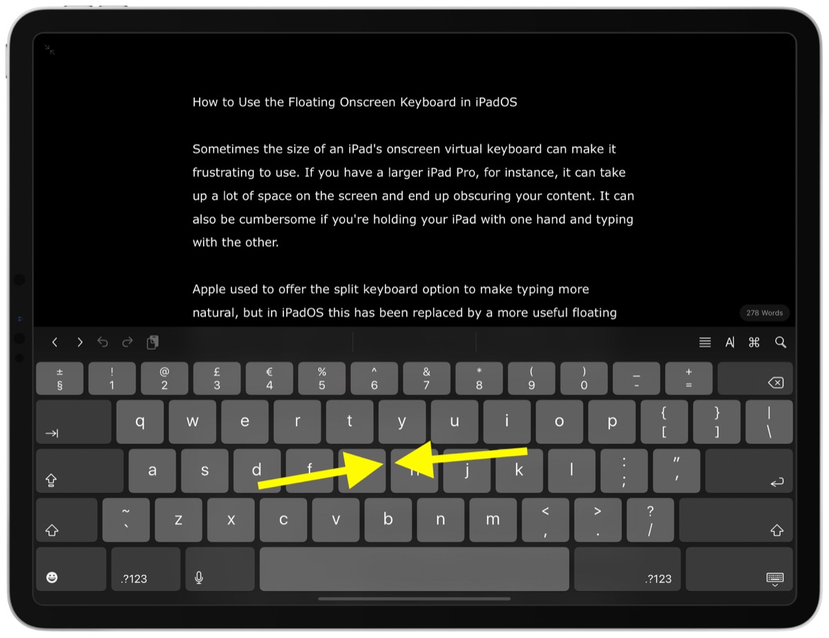 How To Use The Onscreen Floating Keyboard In Ipados Macrumors