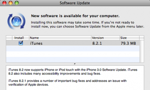 Note: This is a Page 2 News Item. Apple today released iTunes 8.2.1 via 