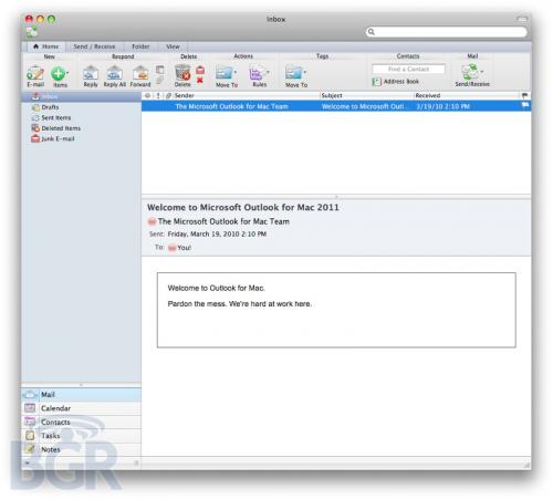 We've just scored some of the first shots of Microsoft Office 2011 for Mac, 