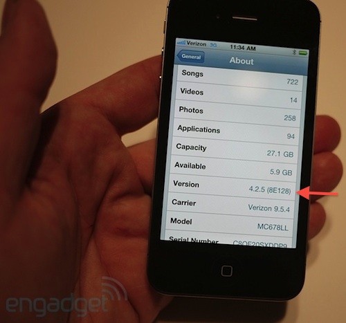 new iphone 5 verizon. iOS 4.2.5: The demo units of