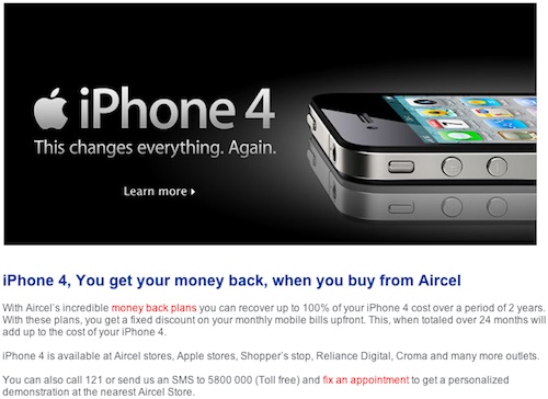 aircel iphone 4