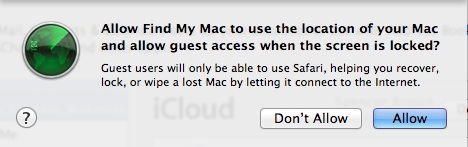find my mac dialog