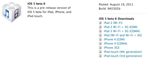 ios 5 beta 6