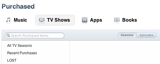 itunes store purchased tv shows