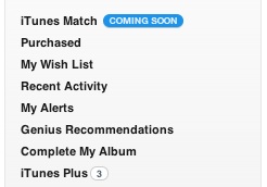 itunes match coming soon