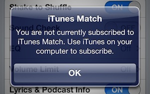 itunes match ios 5 alert