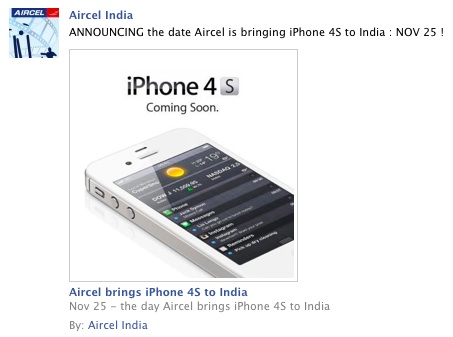 aircel india iphone 4s