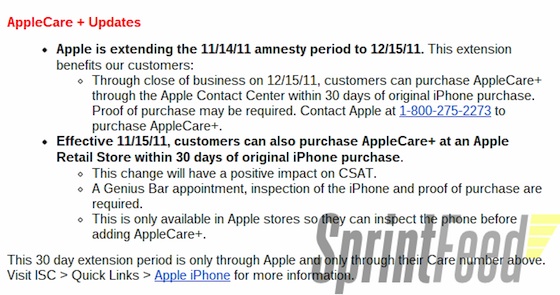 applecare sprint 15dec2011