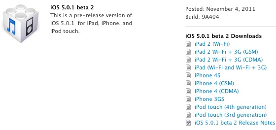 ios 5 0 1 beta 2