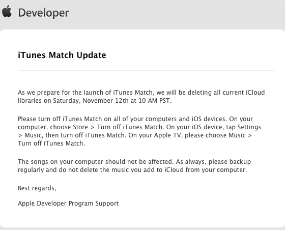 itunes match wipe nov12th