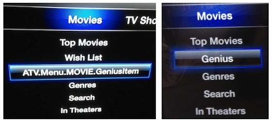 apple tv genius option combined