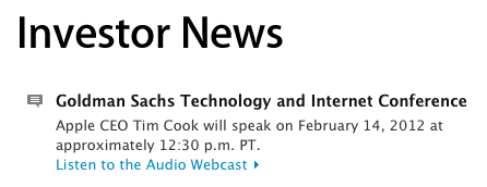 cook goldman sachs webcast