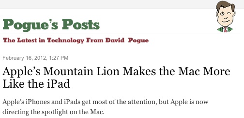 pogue nyt mountain lion