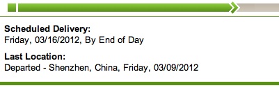 ipad 3 shipping tracking