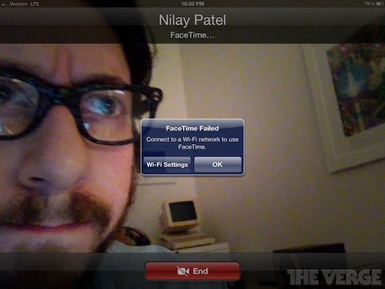 ipad facetime lte failed