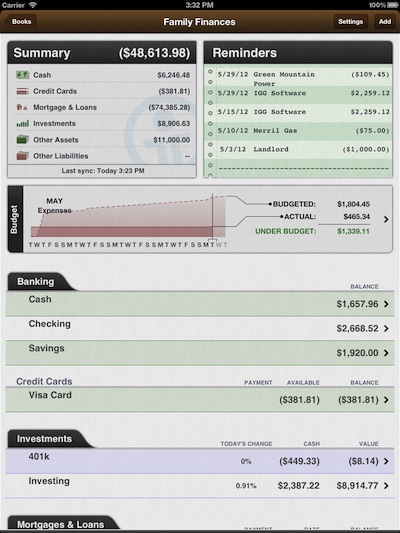 ibank ipad summary