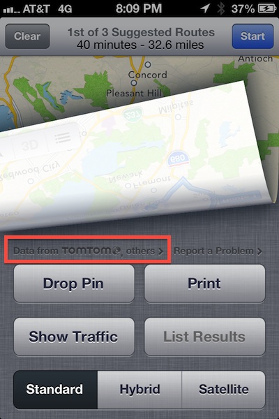 ios 6 maps tomtom