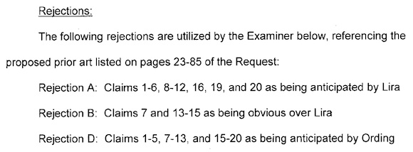 uspto rubber banding invalid