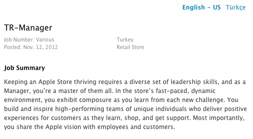 apple turkey retail manager