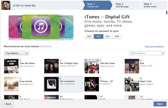 facebook itunes digital gift card