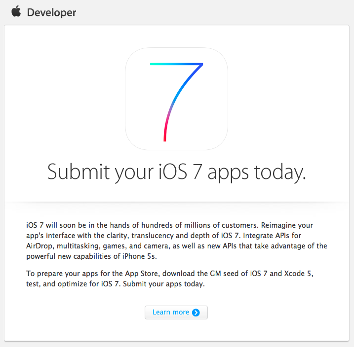 Submit Your iOS 7 Apps Today