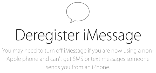 deregisterimessage