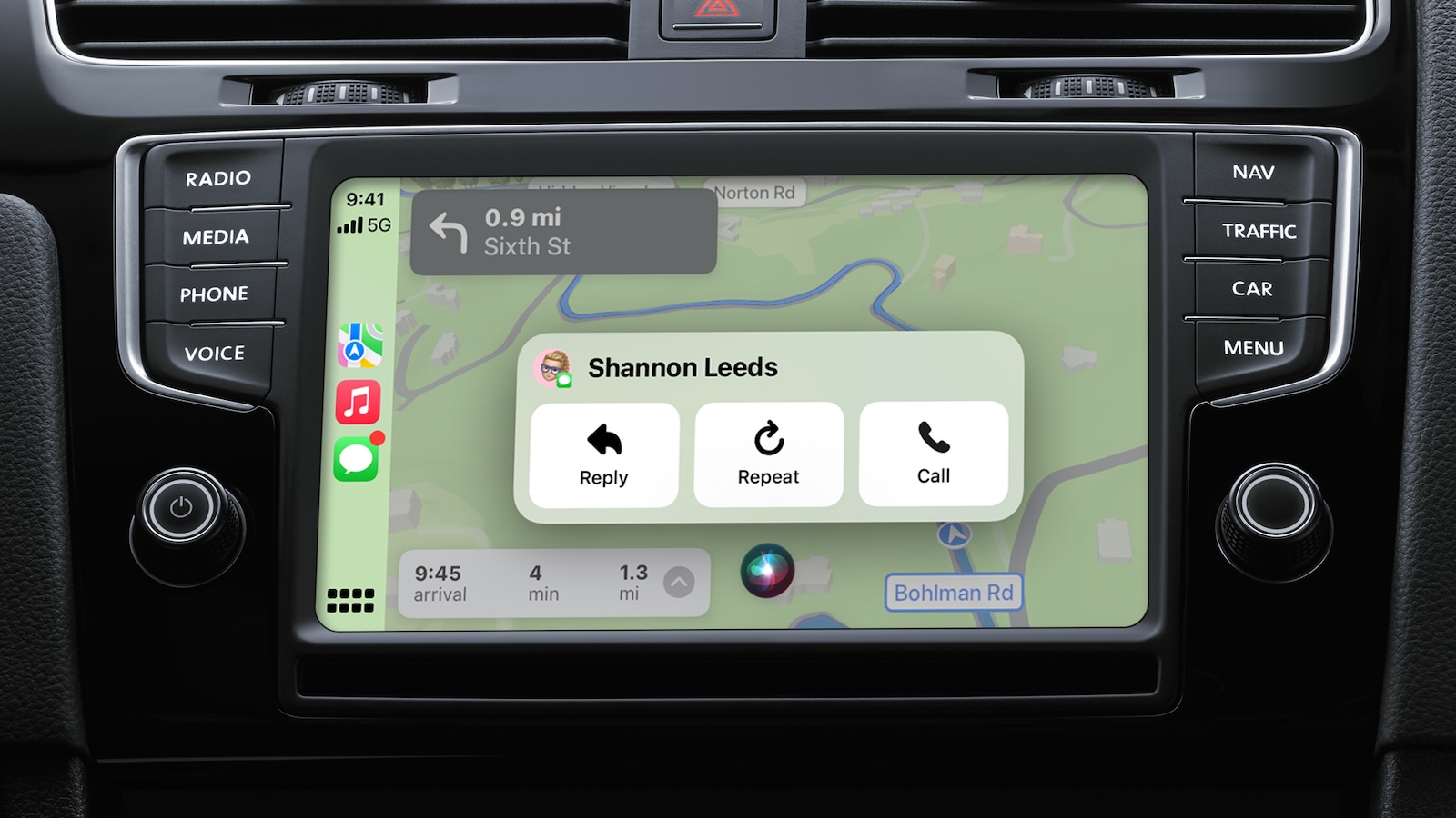 carplay messages overlay