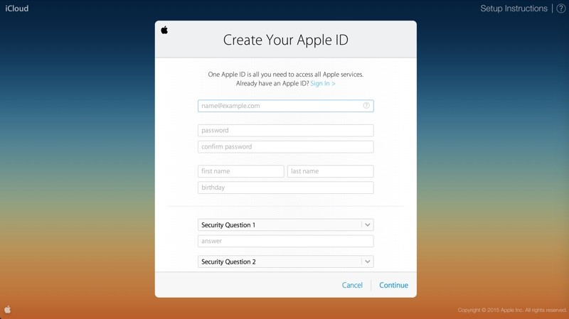 createappleid