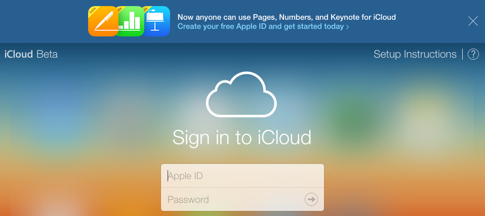 iCloud iWork Beta