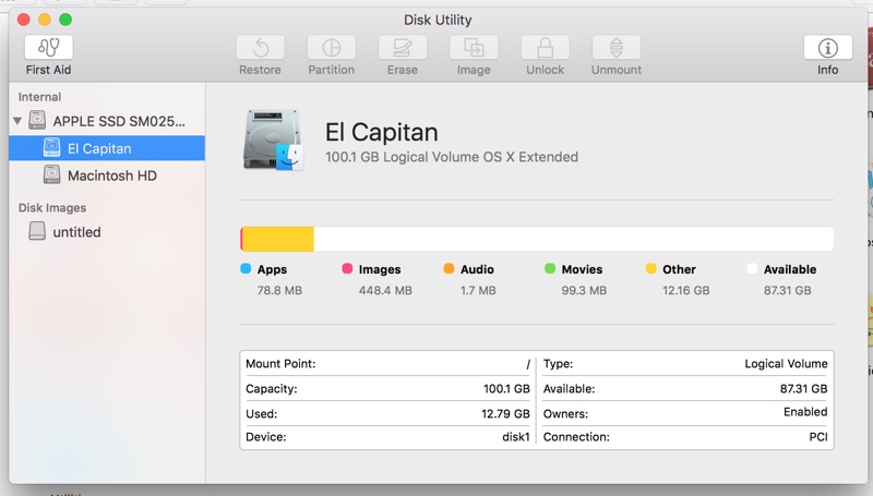 free disk space macbook os x el capitan