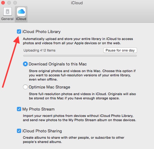 How to upload photos to iCloud Photo Libraryg