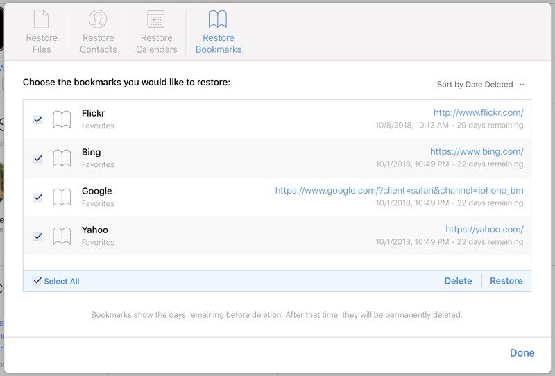 icloudrestorebookmarks