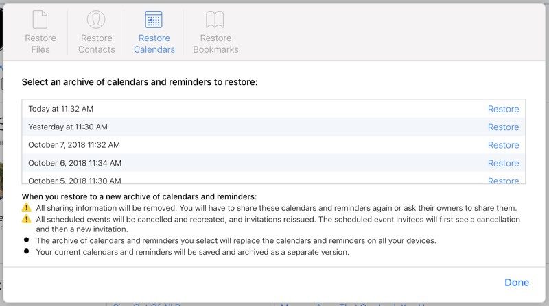 icloudrestorecalendars