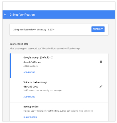 Google two-step verification