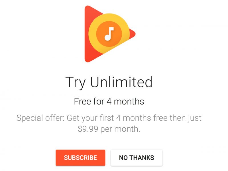 Play Music trial